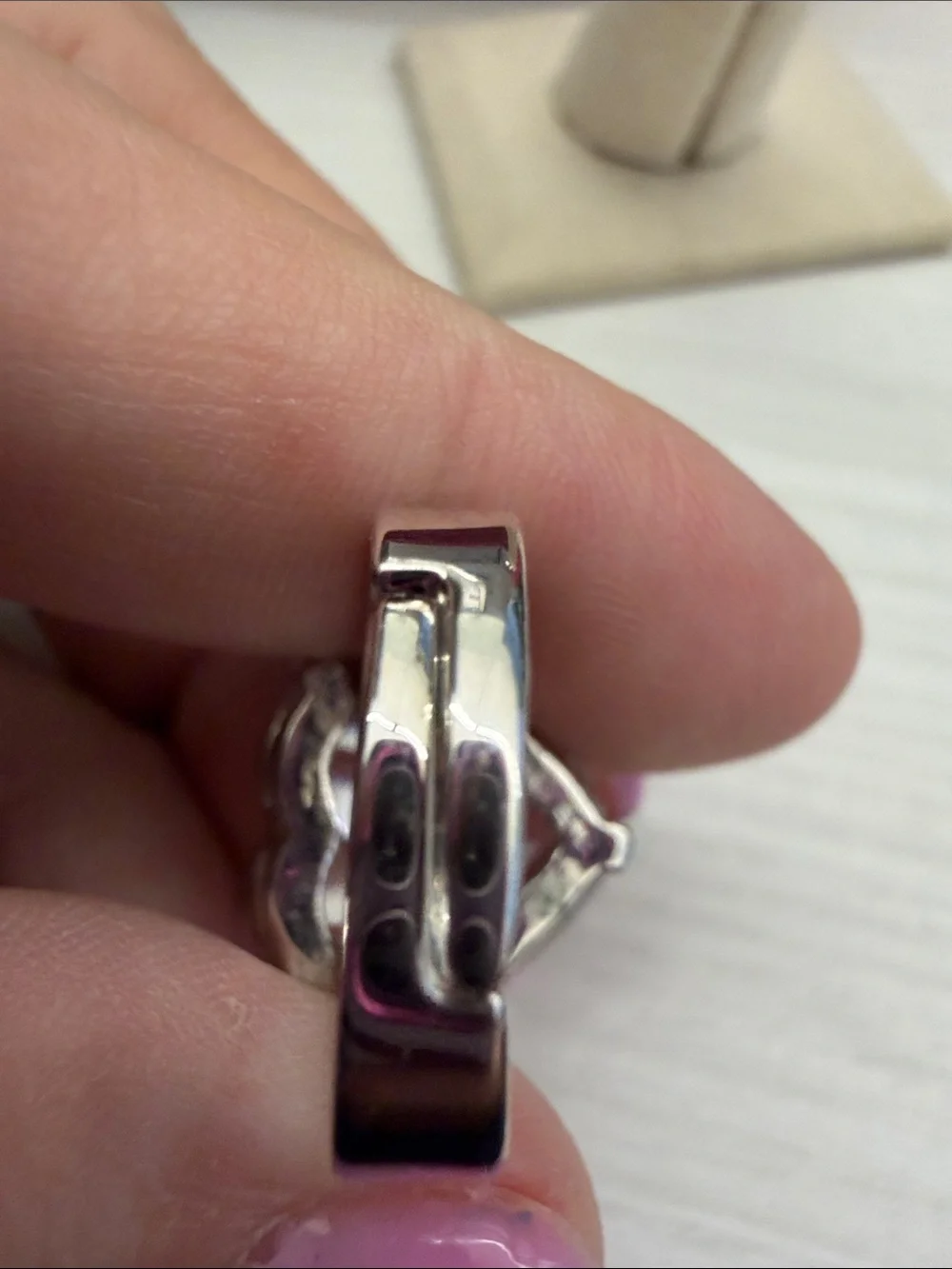 Heart-Cut Clear Stone Ring in Silver